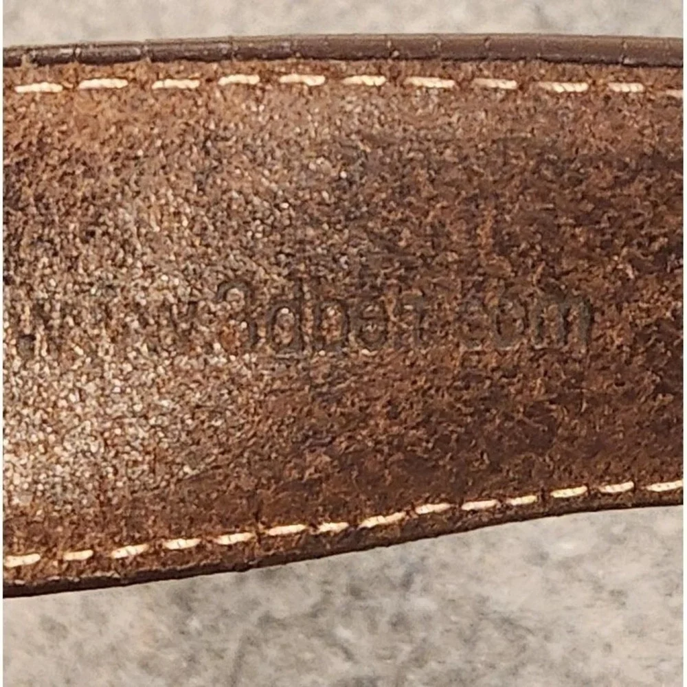 Ariat Leather Belt Mens Size 36 Brown Western Logo Buckle‎ Distressed D1022